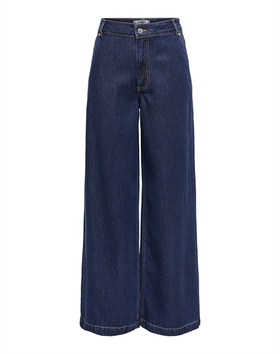  Only - ONLIngrid Waist Wide Denim Jeans - Dark Blue Denim